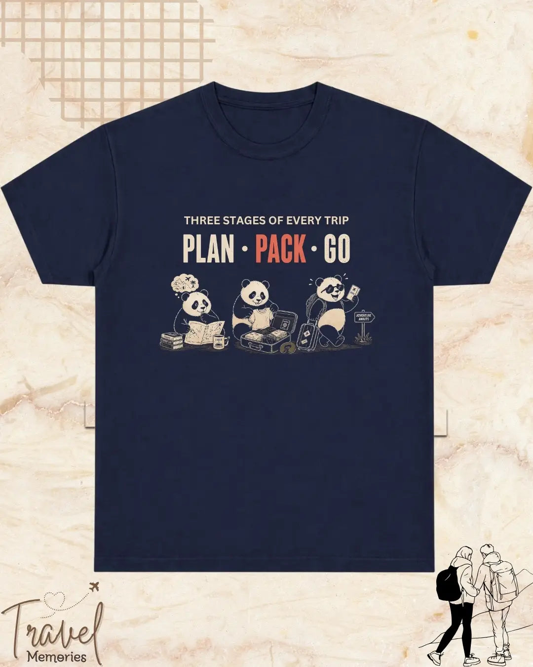 Three Stages of Every Trip Travel Cotton Tshirt Part 1