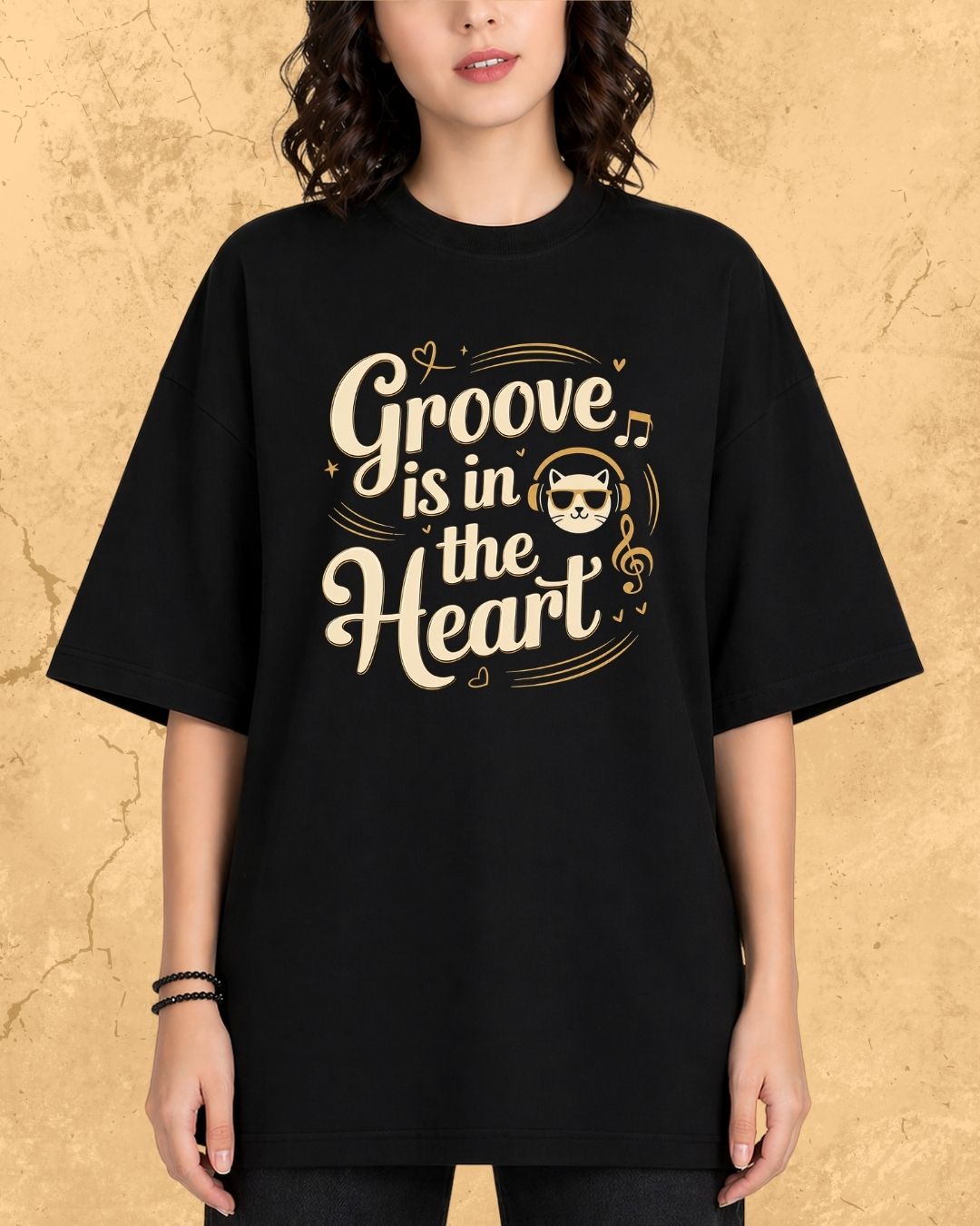 Purrfect Groove Cotton Tee