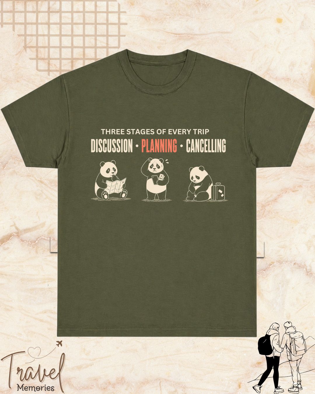Three Stages of Every Trip Series 1 Travel Cotton Tshirt