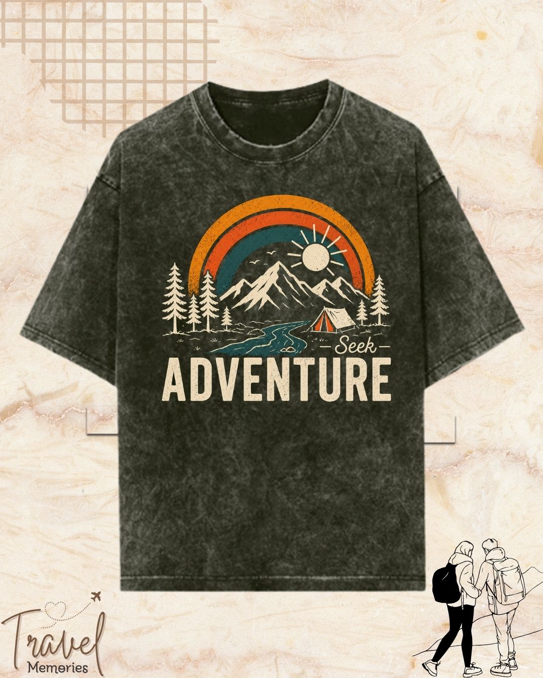 Scenic Route Vintage Adventure Cotton Tshirt