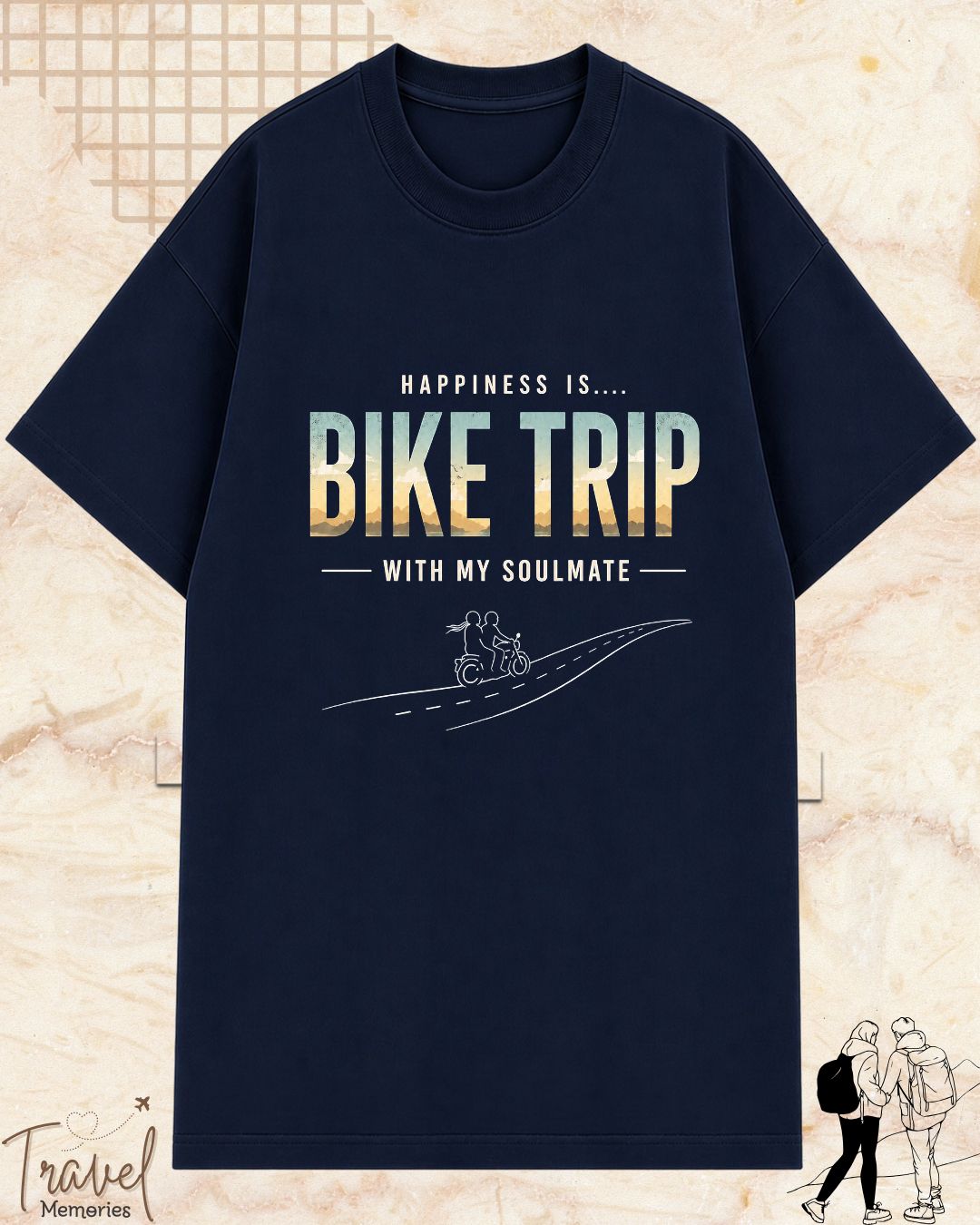 Happiness Is Travel Cotton Tshirt