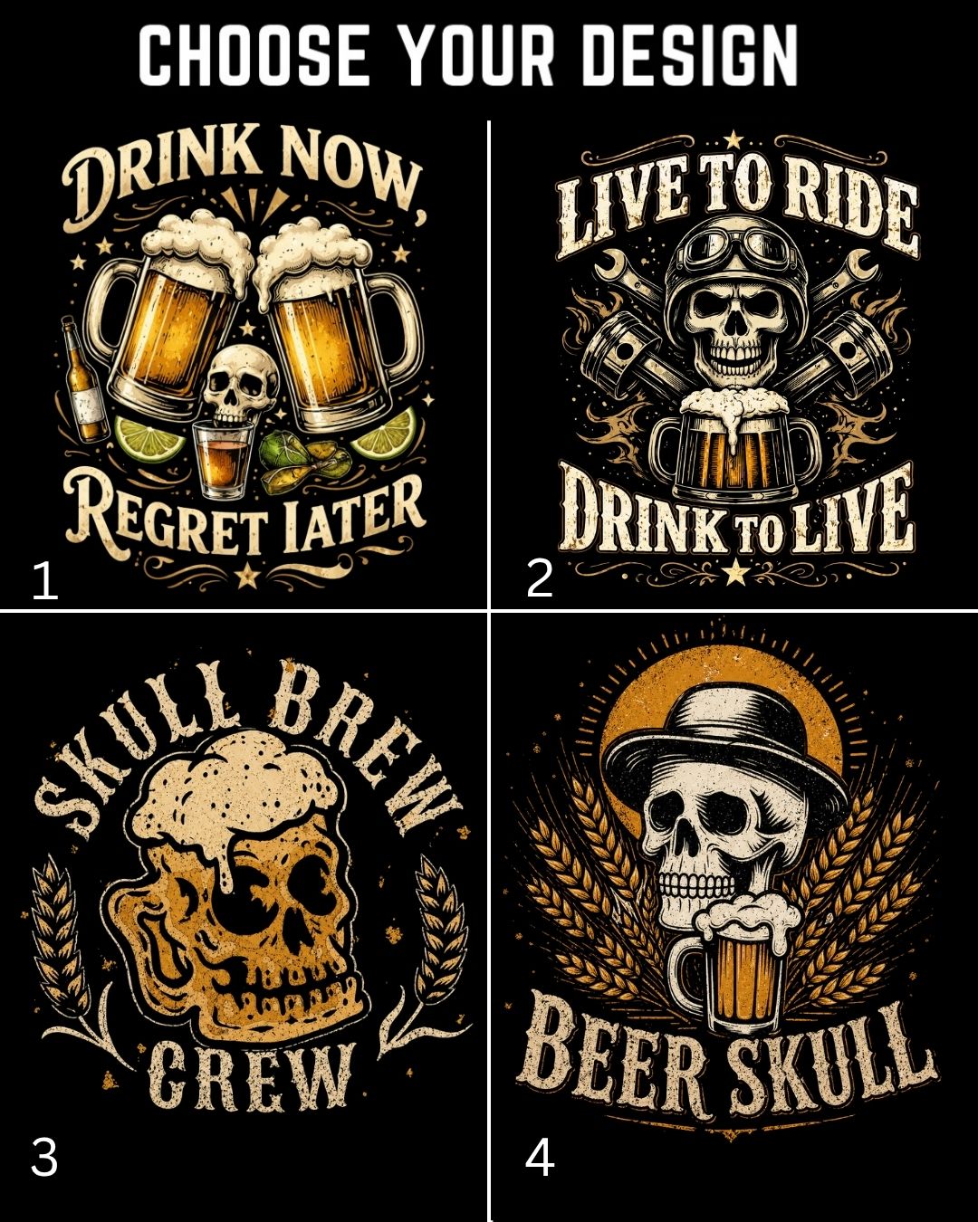 Skull Beer Party T-Shirt