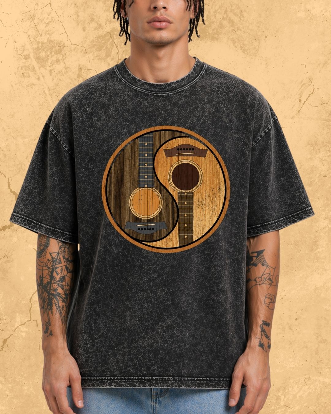 Yin Yang Guitar Cotton Tshirt