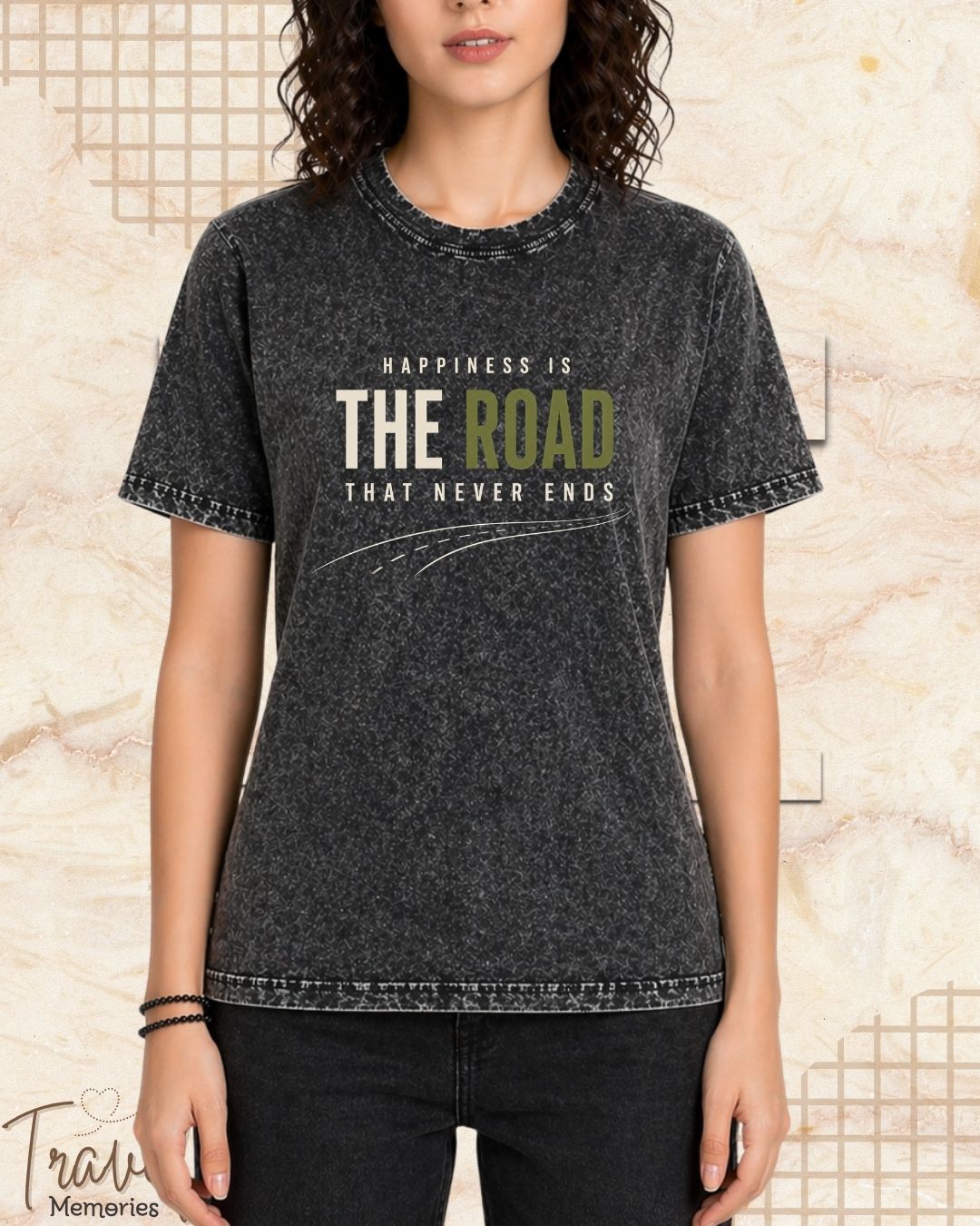 Happiness Is Travel Cotton Tshirt