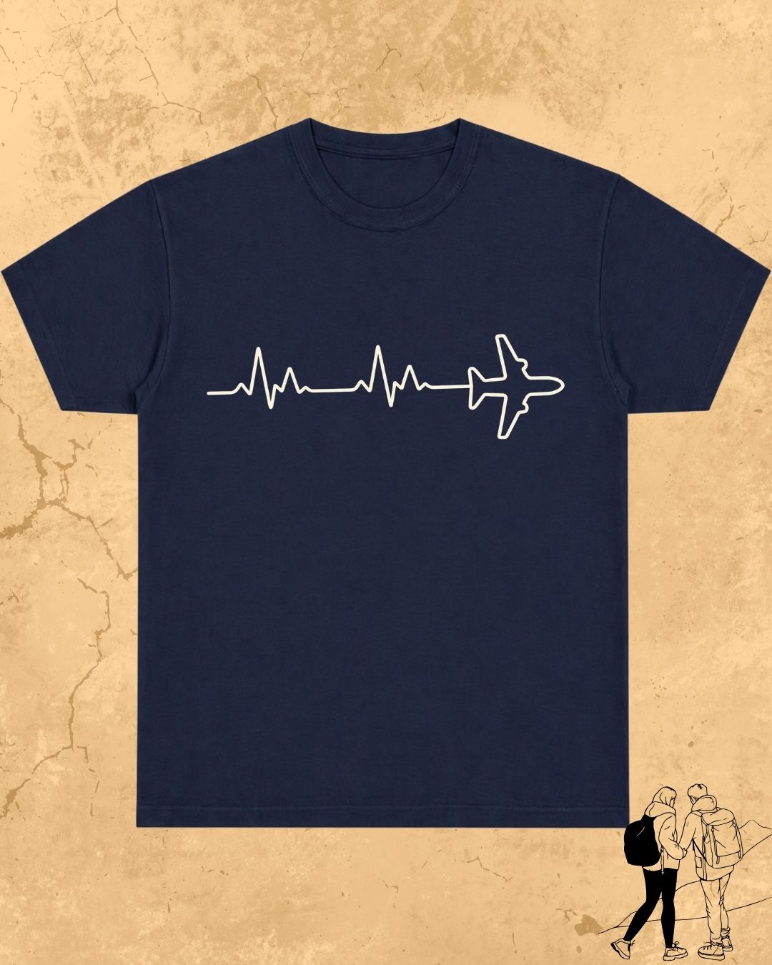 Minimalist Wanderline Travel Cotton Tshirt