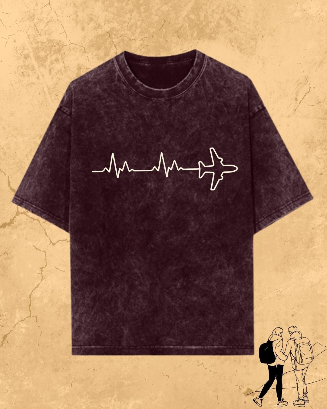 Minimalist Wanderline Travel Cotton Tshirt