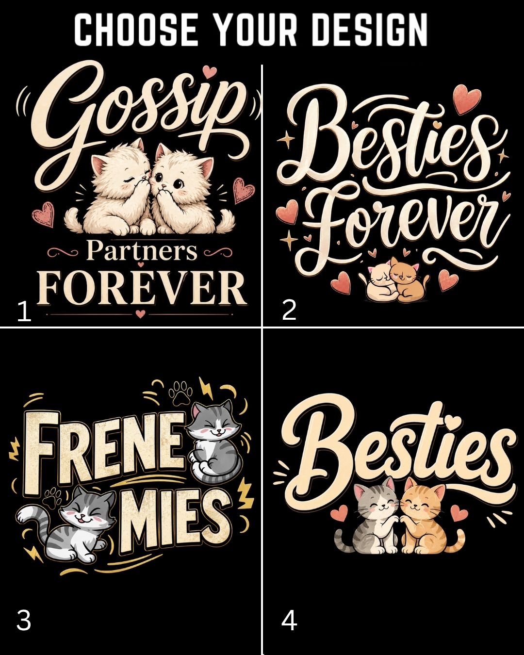 Meow Besties Cotton Tshirt
