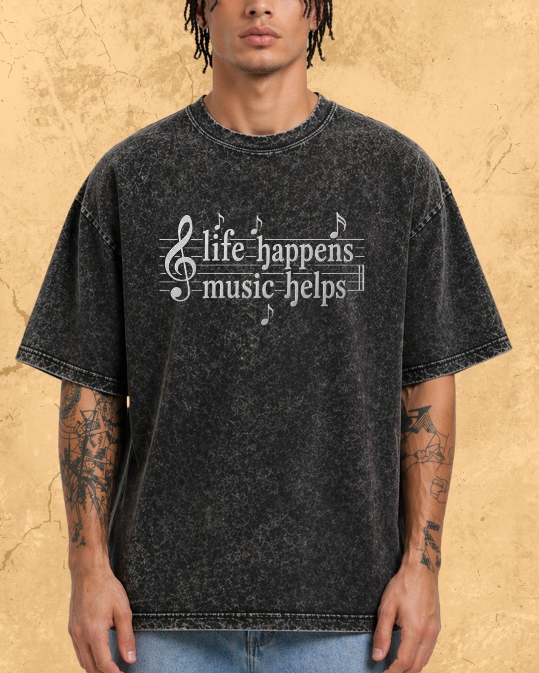 Life Happens Music Helps Cotton Tshirt