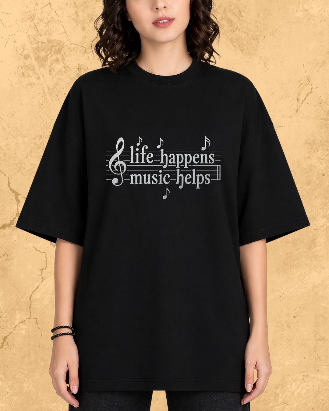 Life Happens Music Helps Cotton Tshirt