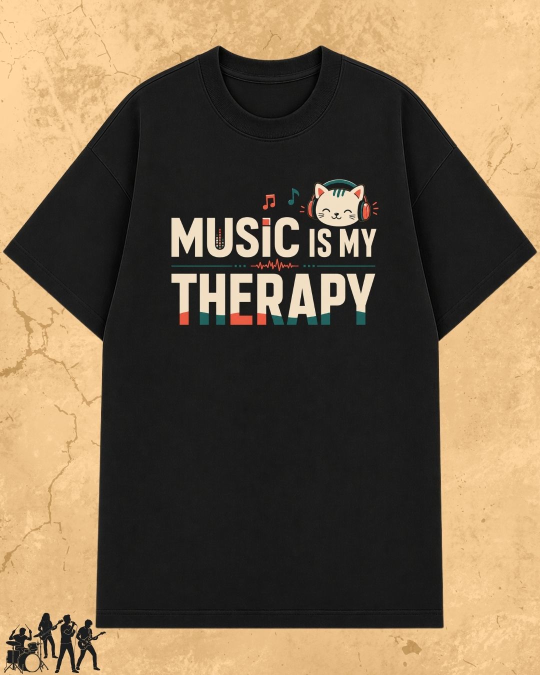 Purrfect Groove Cotton Tee