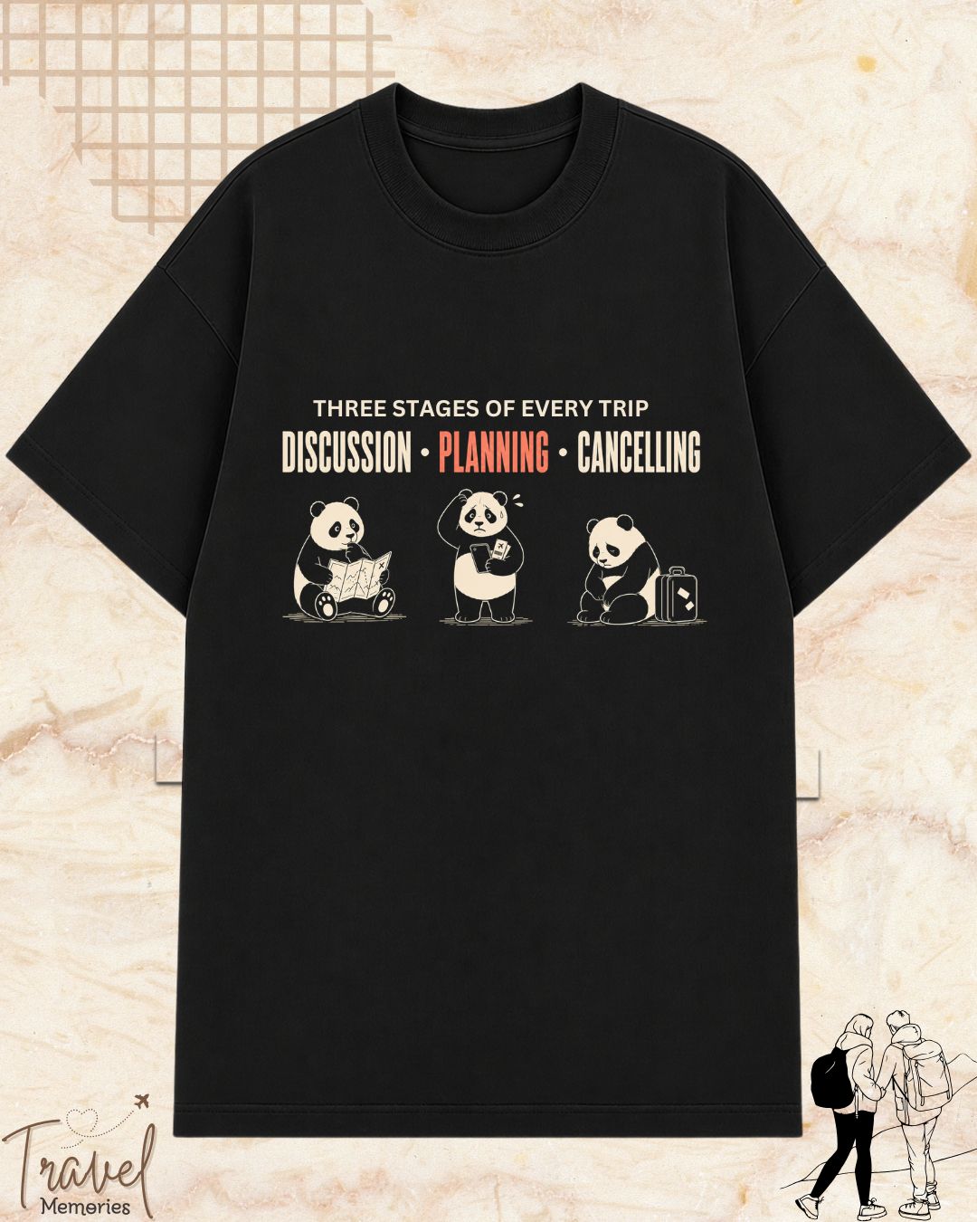 Three Stages of Every Trip Series 1 Travel Cotton Tshirt