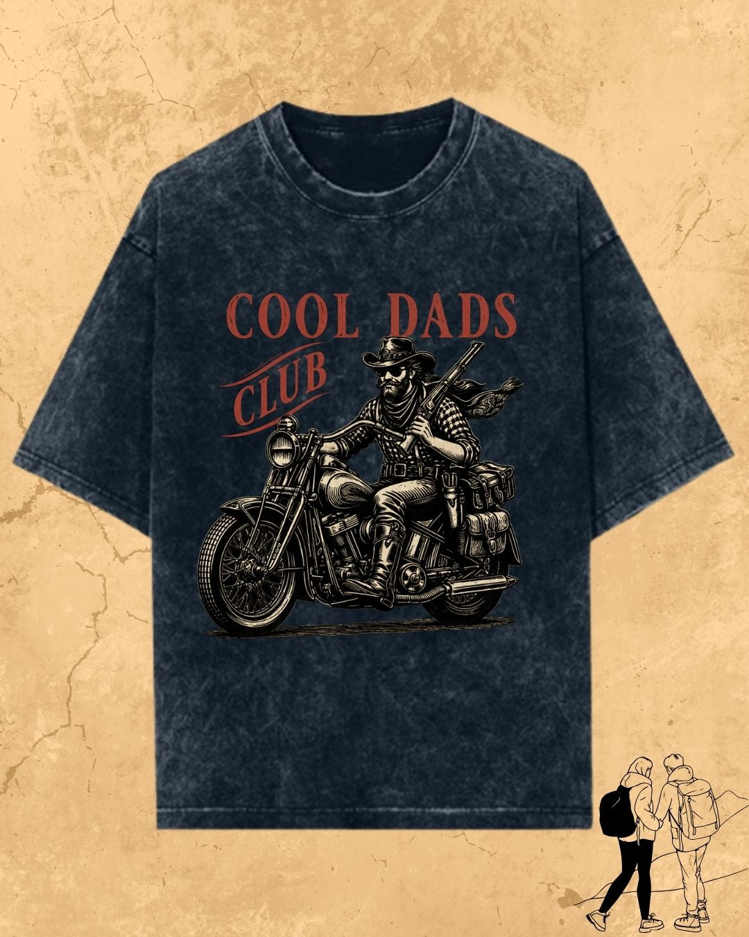 Vintage Cool Dad's Motorcycle Cotton Tshirt