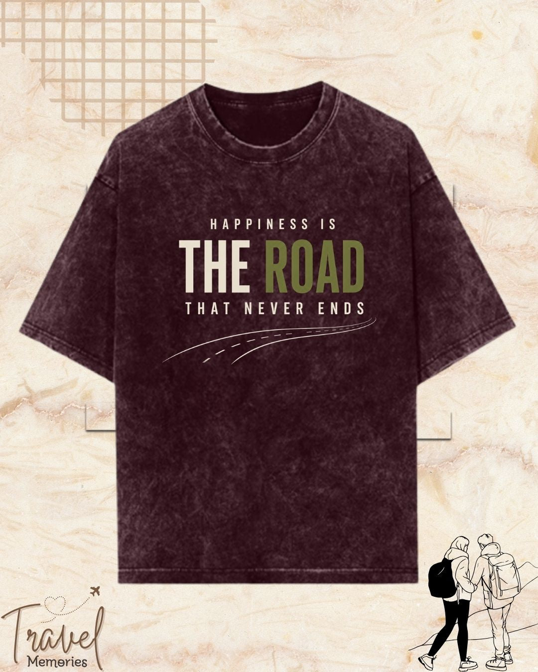 Happiness Is Travel Cotton Tshirt