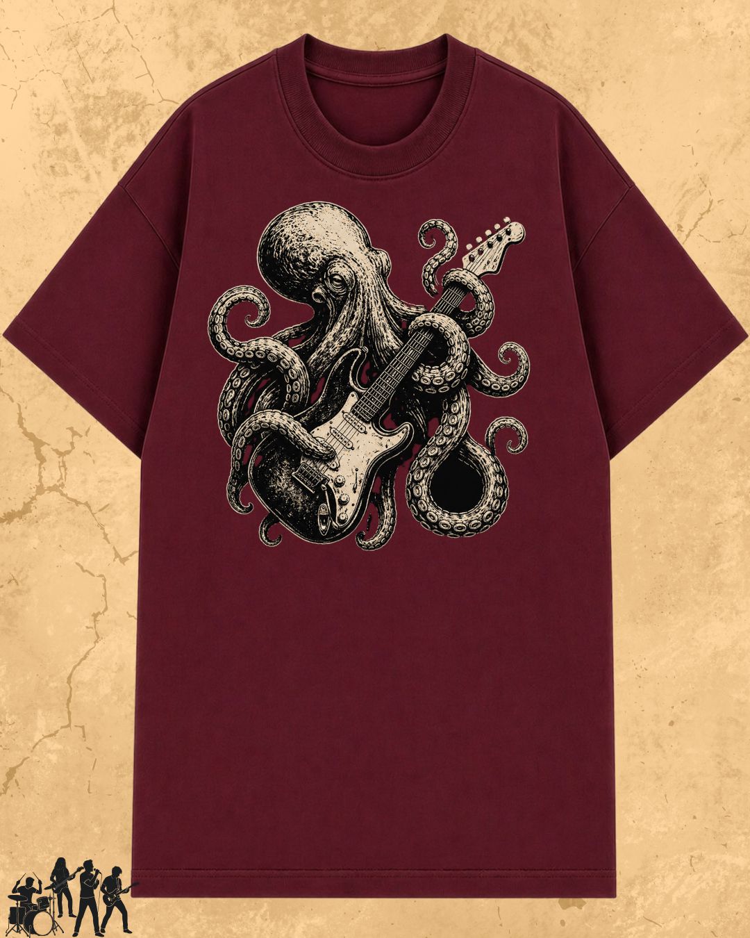 Octopus Guitar Rock Cotton Tshirt