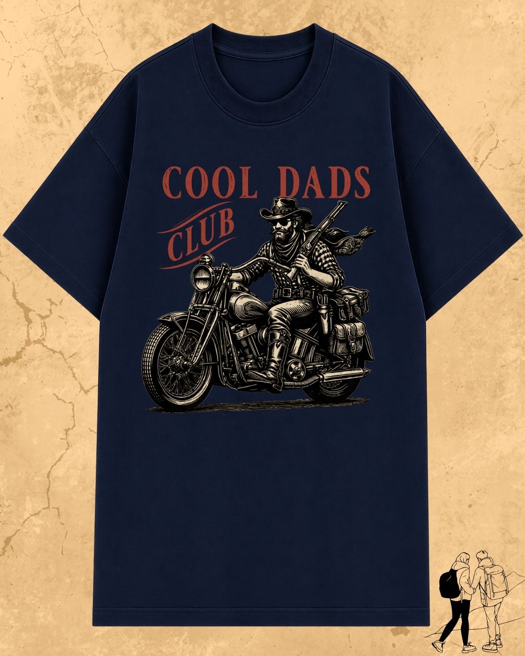 Vintage Cool Dad's Motorcycle Cotton Tshirt
