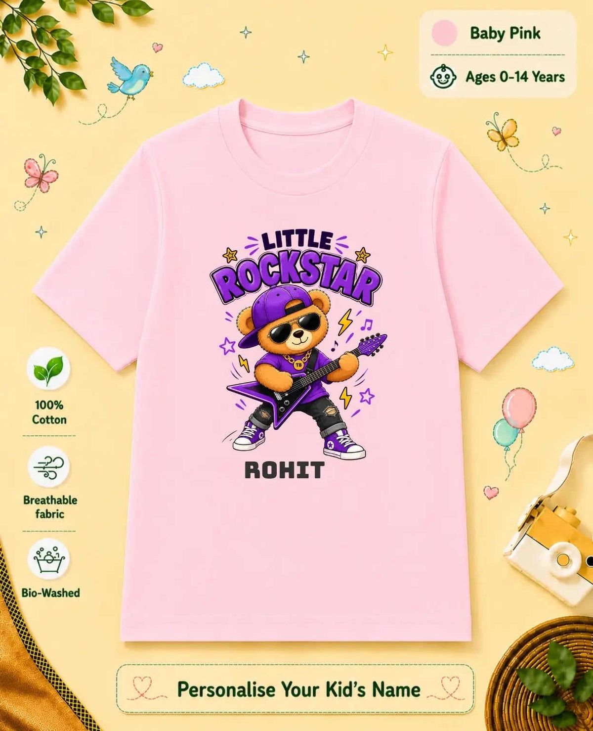 Rockstar Custom Kid Cotton Tshirt Swiftsoul