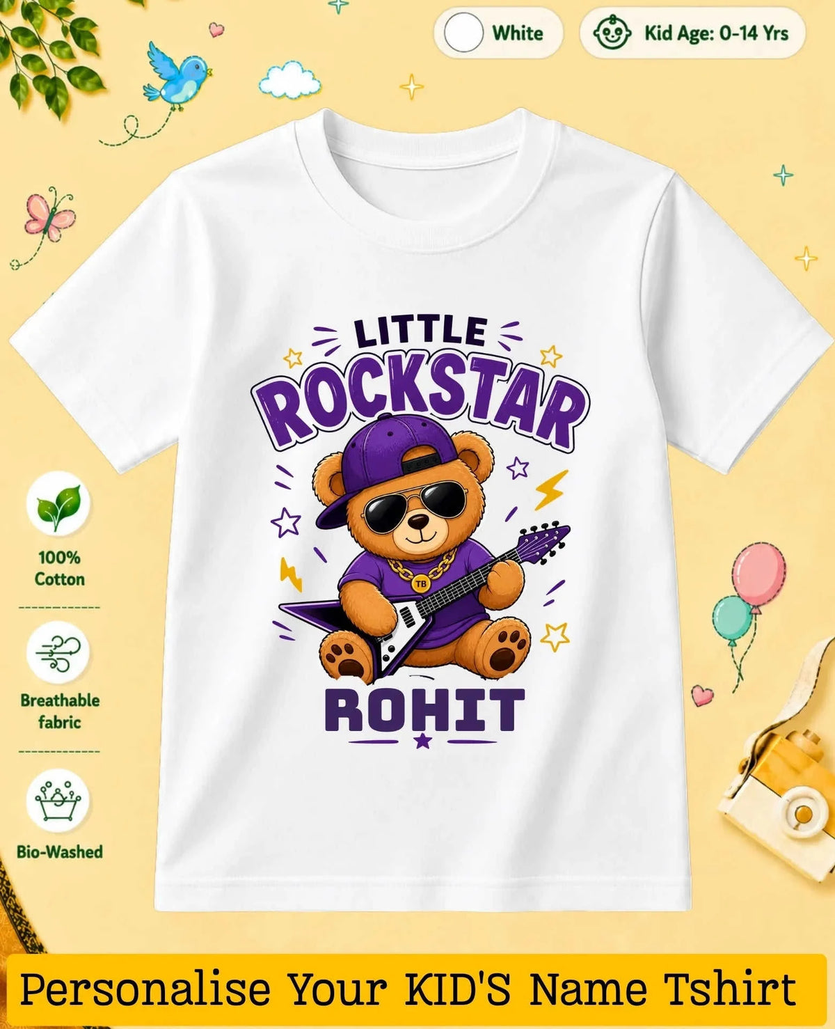 Rockstar Custom Kid Cotton Tshirt Swiftsoul
