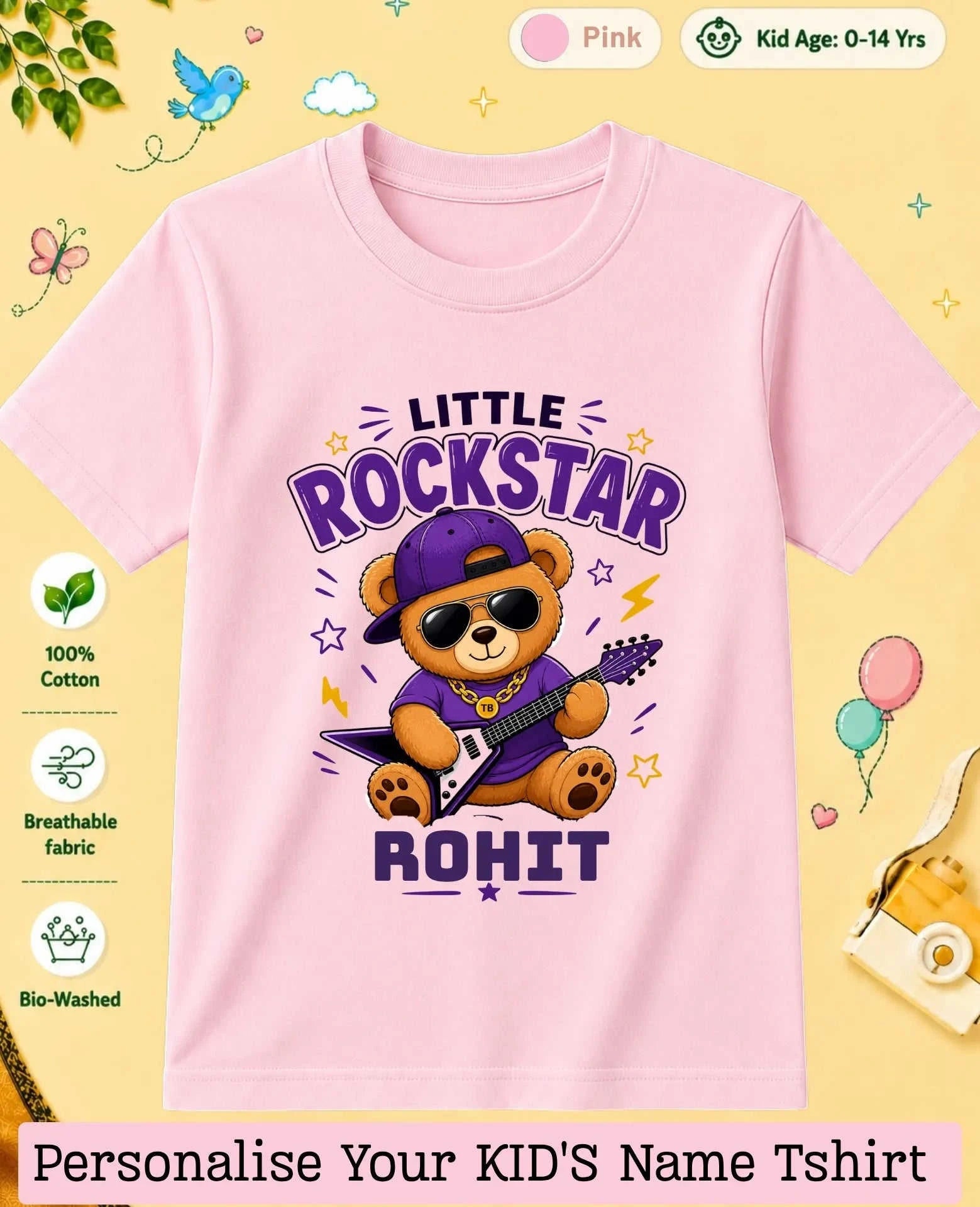 Rockstar Custom Kid Cotton Tshirt Swiftsoul
