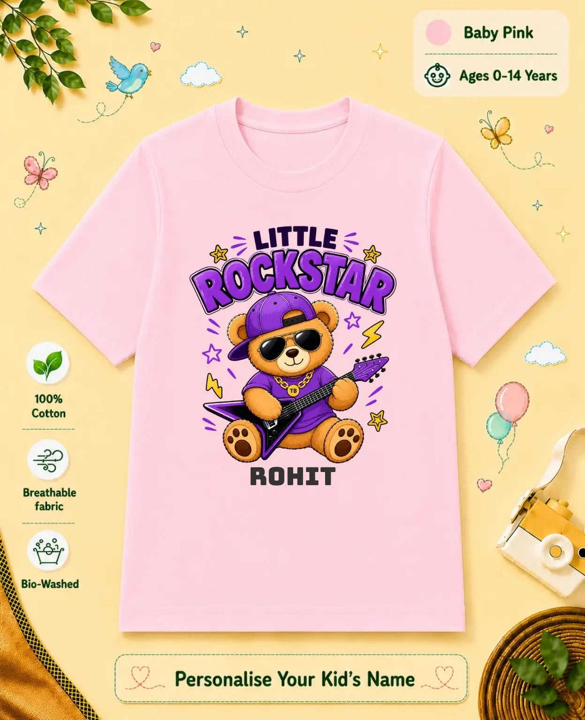 Rockstar Custom Kid Cotton Tshirt Swiftsoul