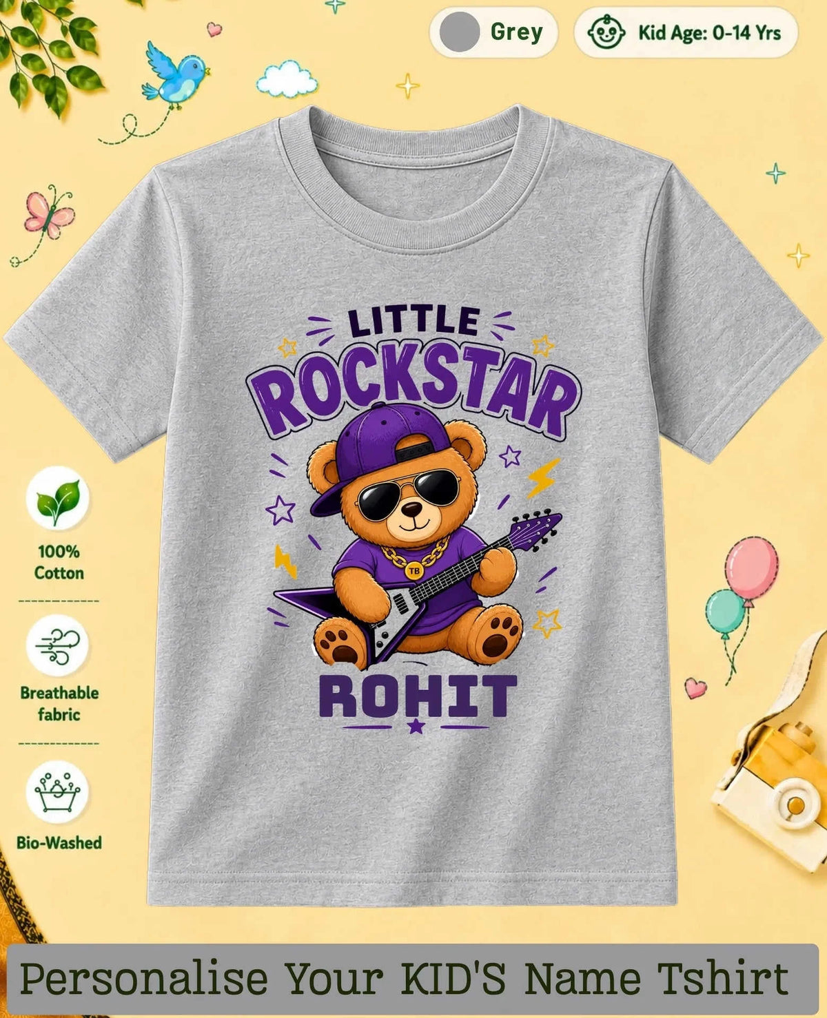 Rockstar Custom Kid Cotton Tshirt Swiftsoul