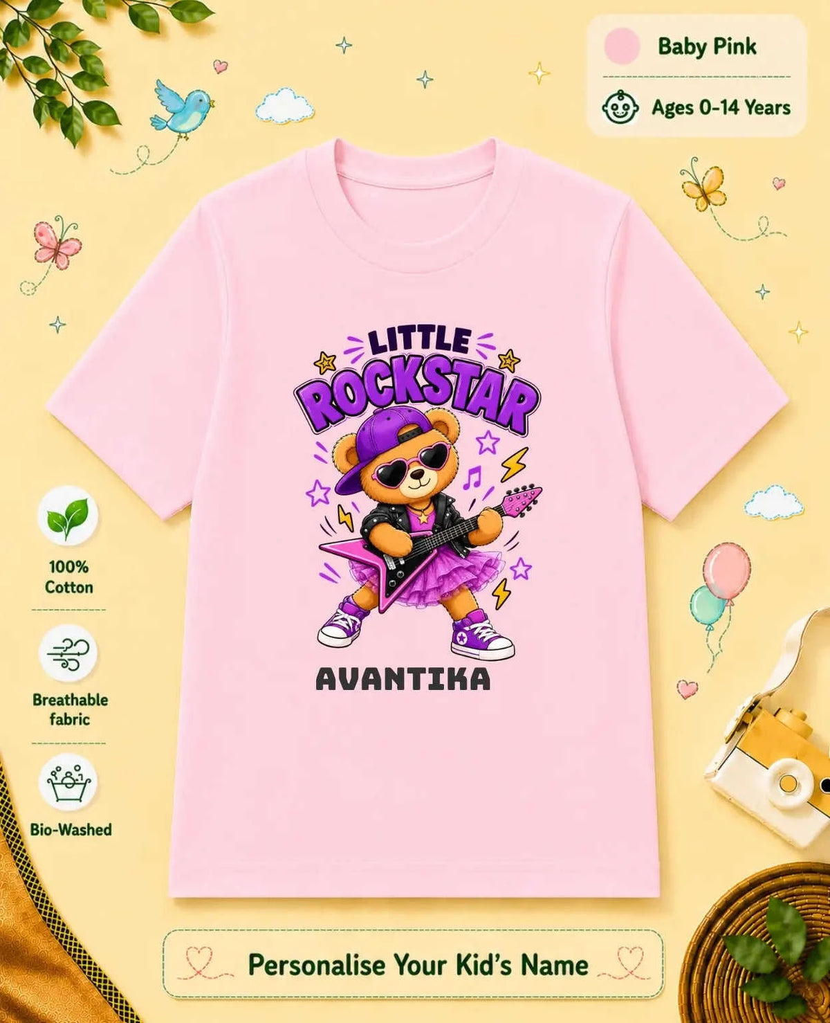 Rockstar Custom Kid Cotton Tshirt Swiftsoul