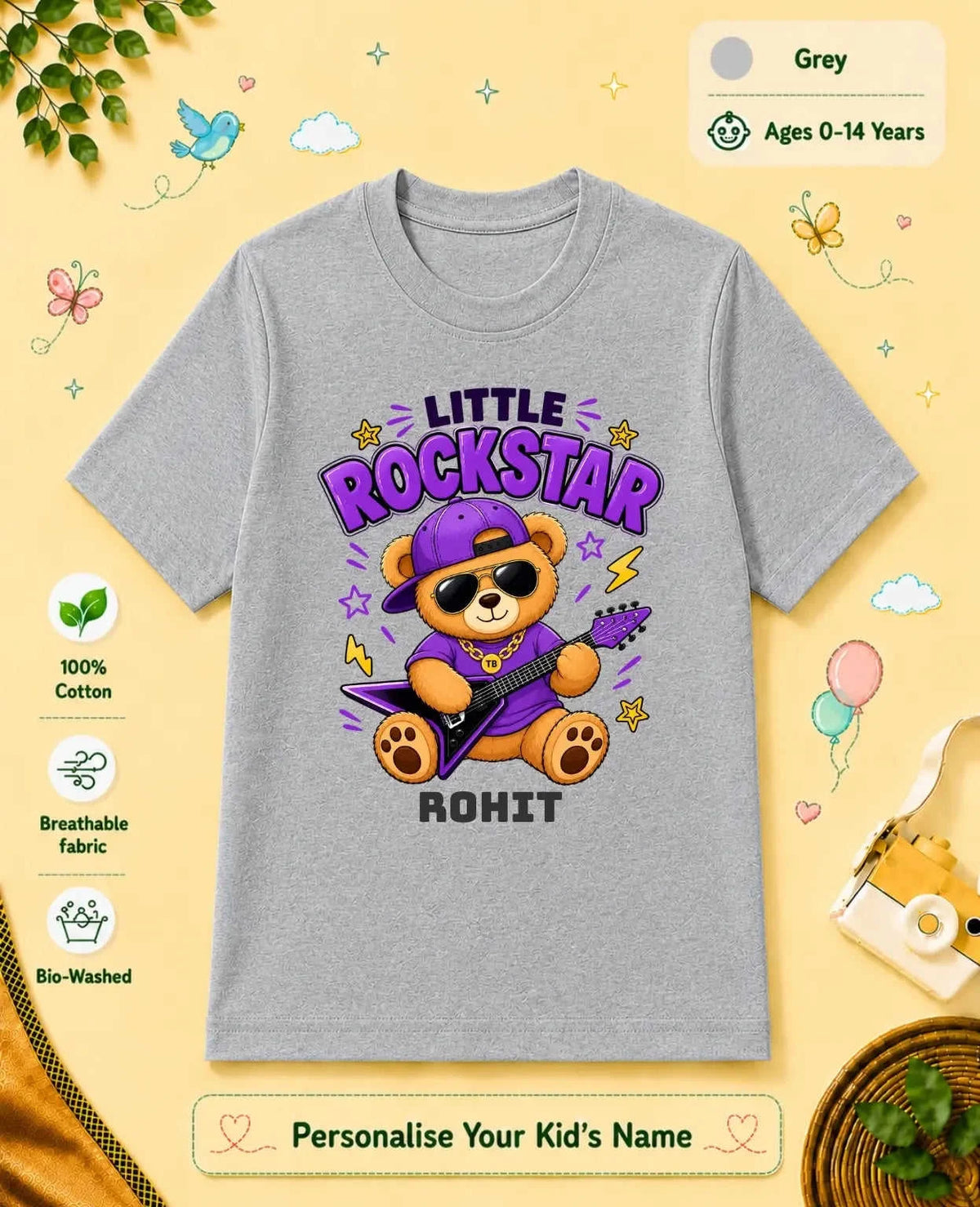Rockstar Custom Kid Cotton Tshirt Swiftsoul