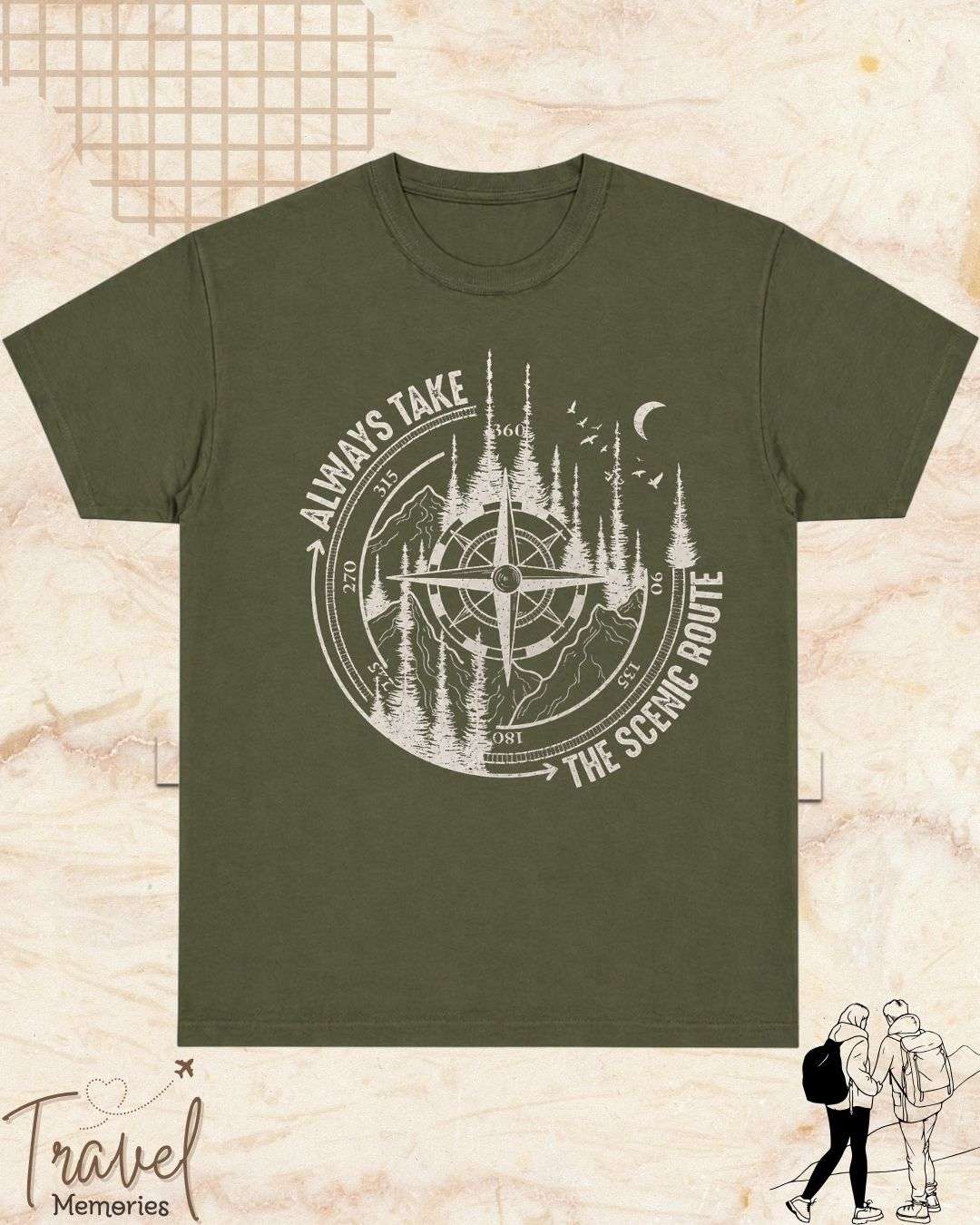 Scenic Route Vintage Adventure Cotton Tshirt Swiftsoul 