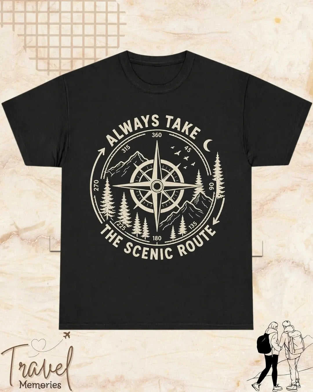 Scenic Route Vintage Adventure Cotton Tshirt Swiftsoul