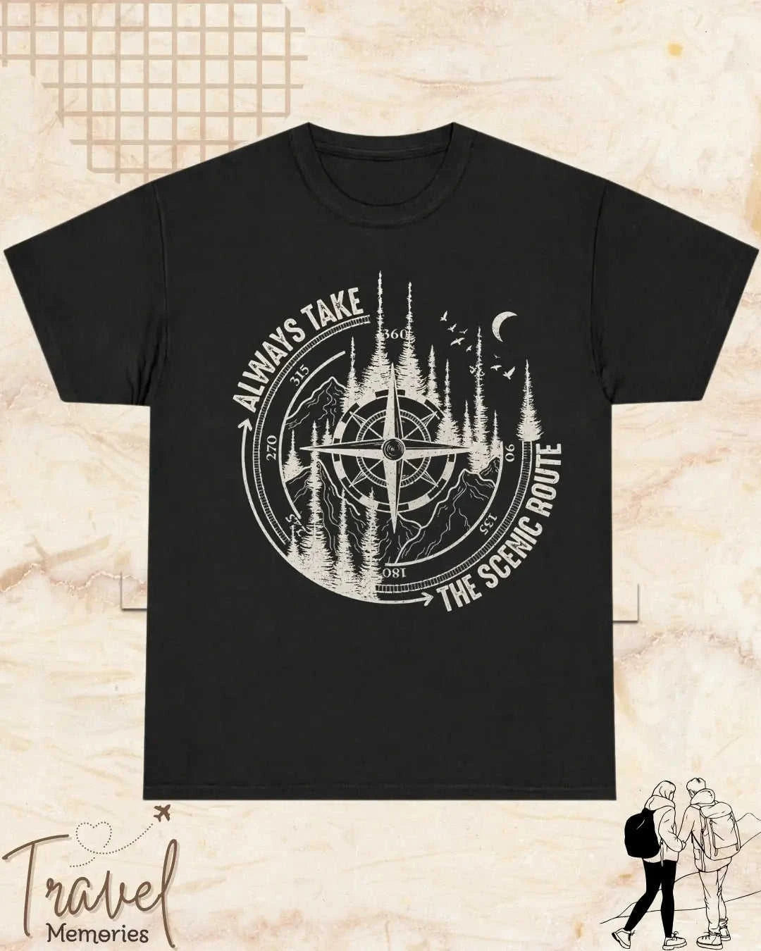 Scenic Route Vintage Adventure Cotton Tshirt Swiftsoul