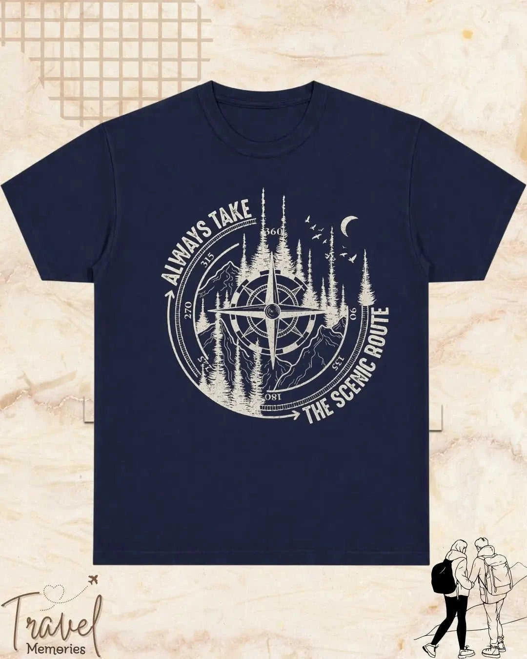 Scenic Route Vintage Adventure Cotton Tshirt Swiftsoul