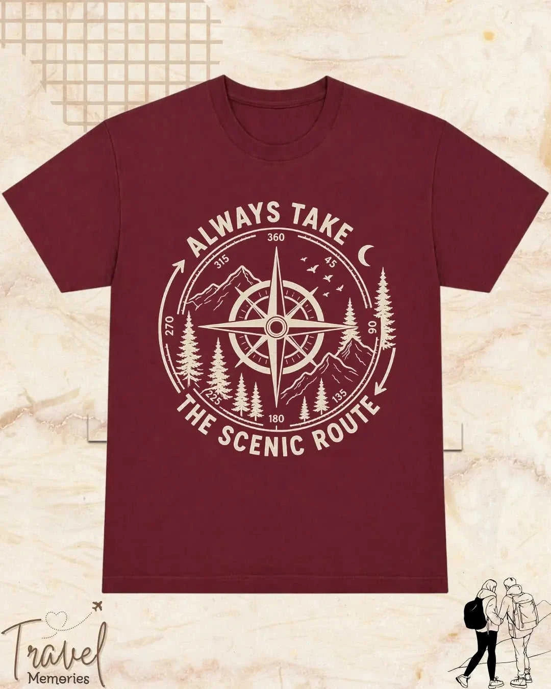 Scenic Route Vintage Adventure Cotton Tshirt Swiftsoul