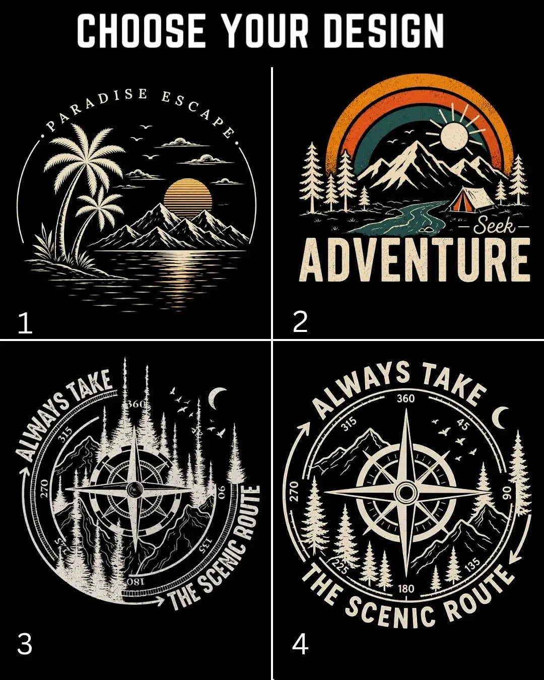 Scenic Route Vintage Adventure Cotton Tshirt Swiftsoul