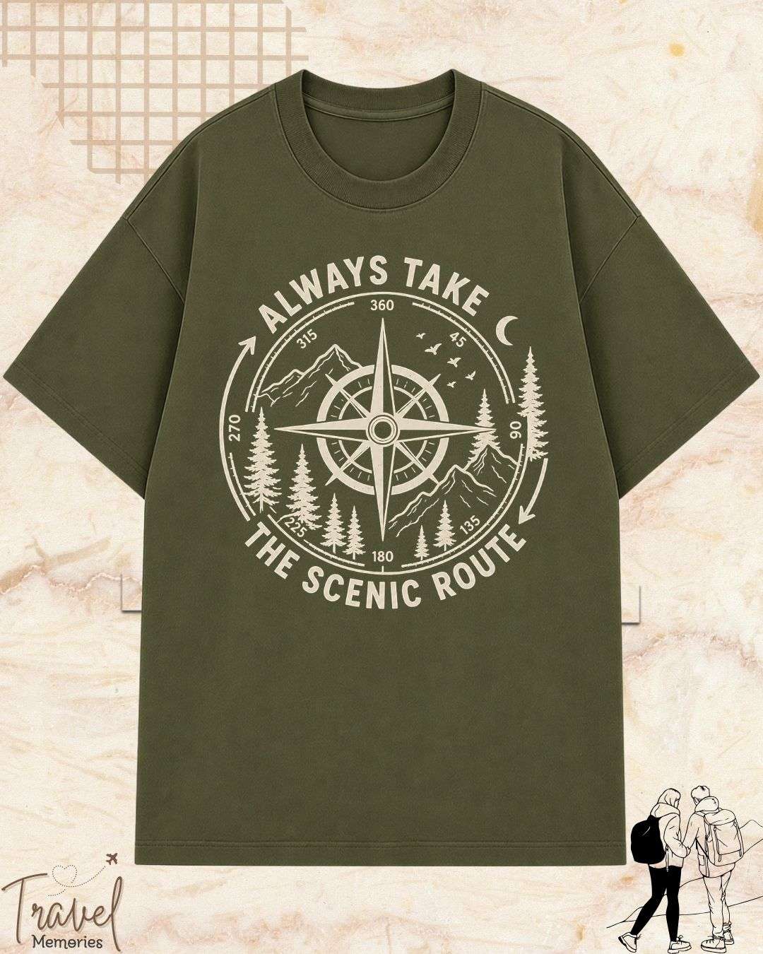 Scenic Route Vintage Adventure Cotton Tshirt Swiftsoul 