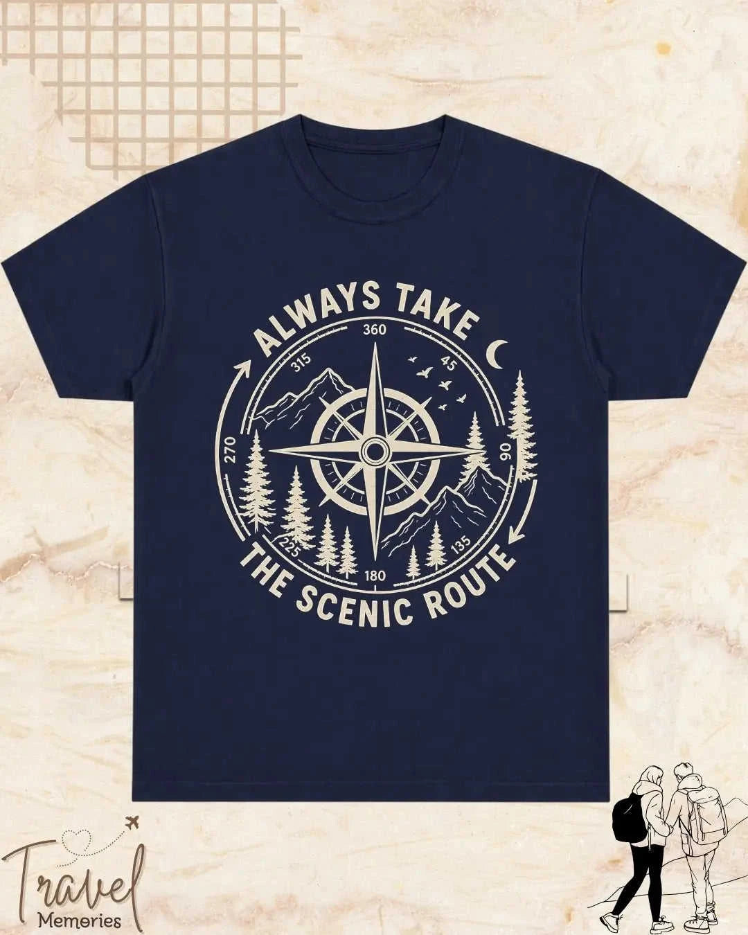 Scenic Route Vintage Adventure Cotton Tshirt Swiftsoul