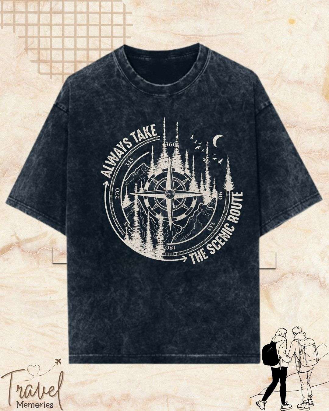 Scenic Route Vintage Adventure Cotton Tshirt Swiftsoul 