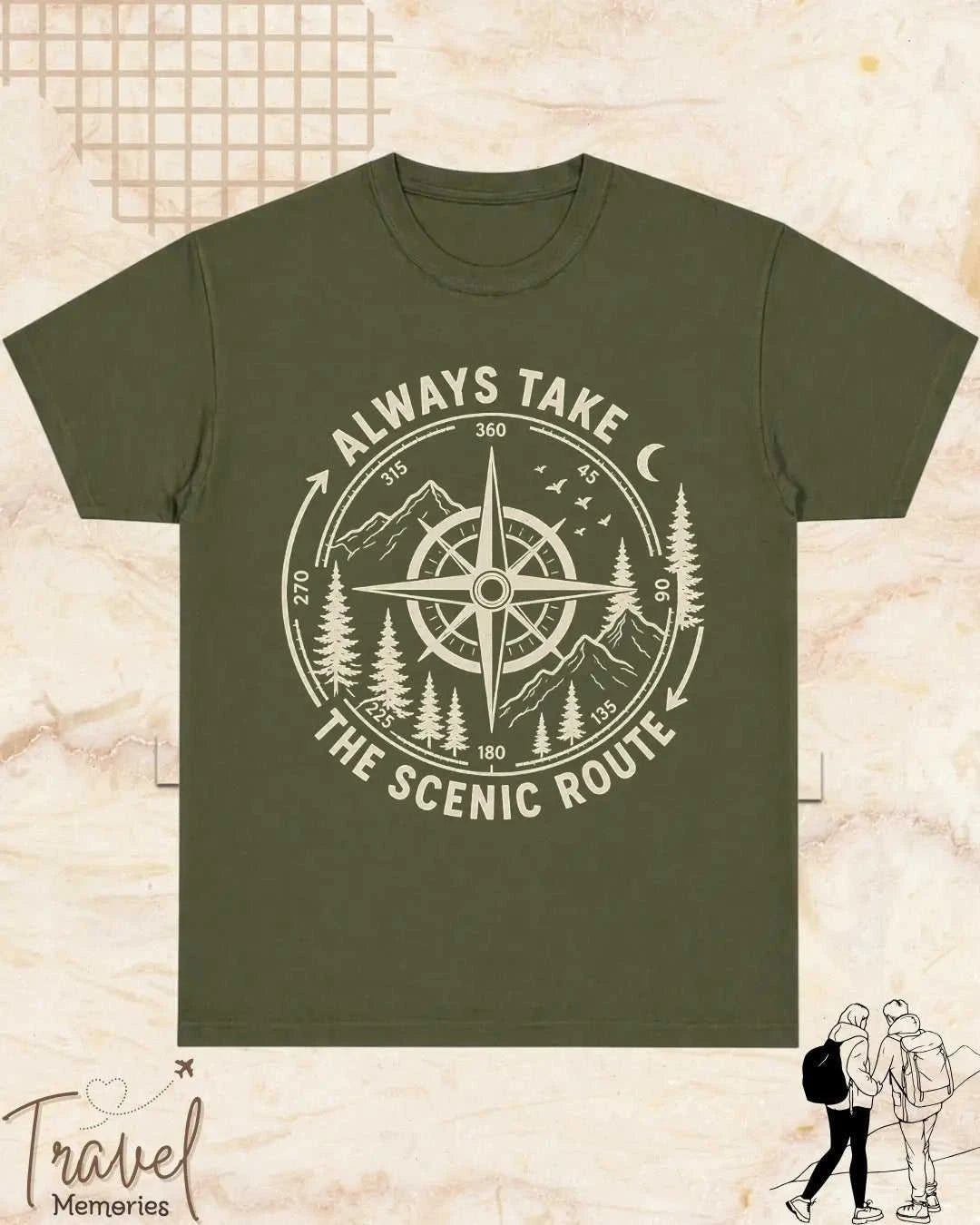 Scenic Route Vintage Adventure Cotton Tshirt Swiftsoul