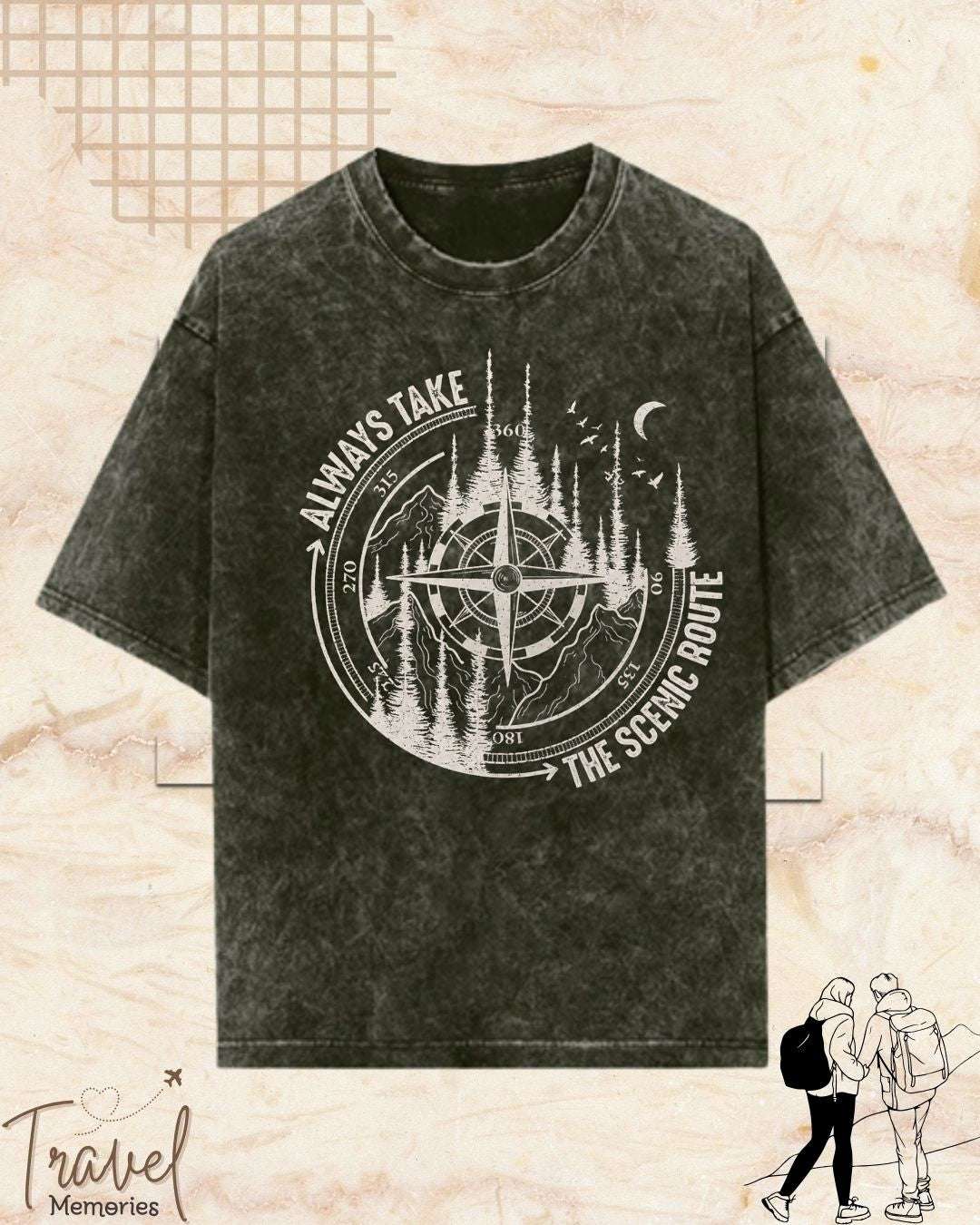 Scenic Route Vintage Adventure Cotton Tshirt Swiftsoul 