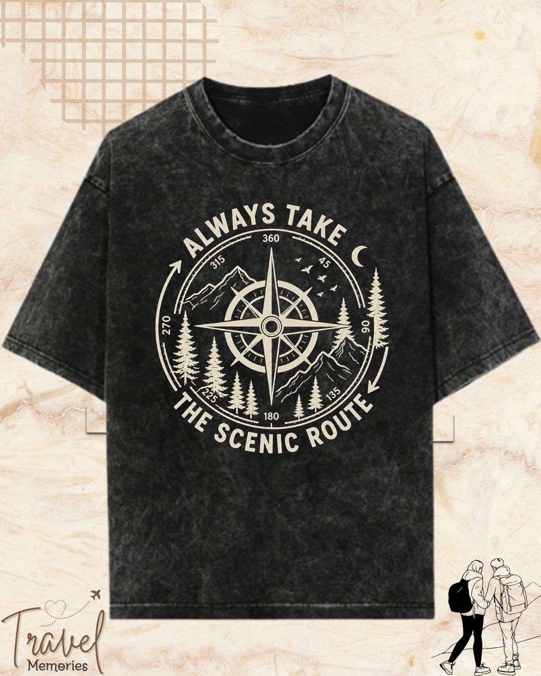 Scenic Route Vintage Adventure Cotton Tshirt Swiftsoul 
