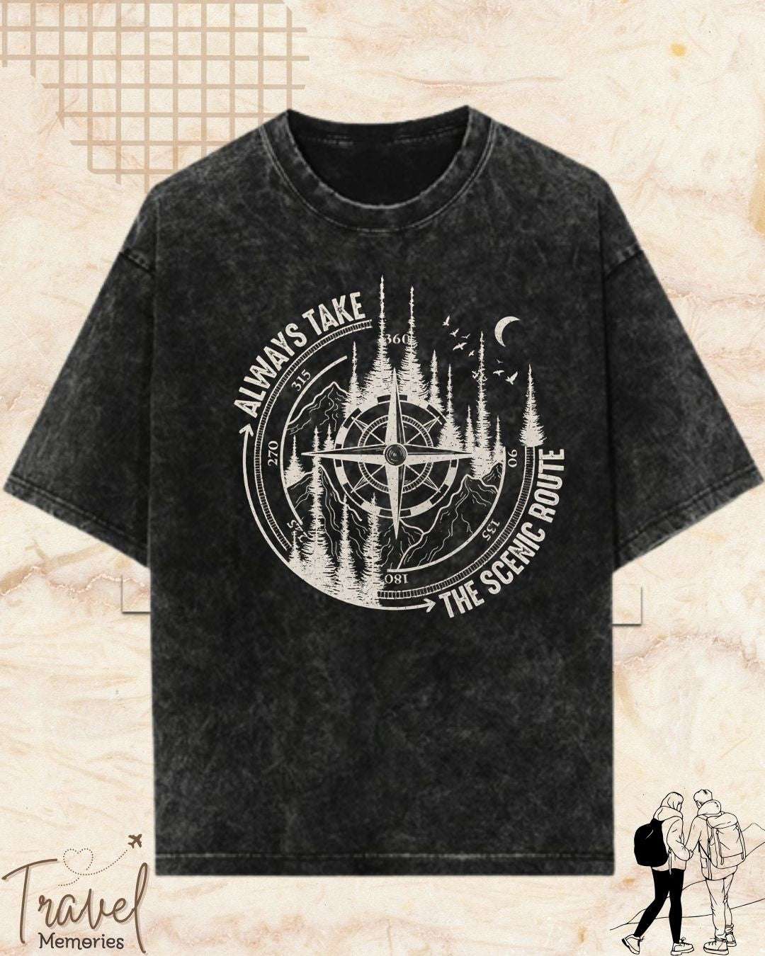 Scenic Route Vintage Adventure Cotton Tshirt Swiftsoul 
