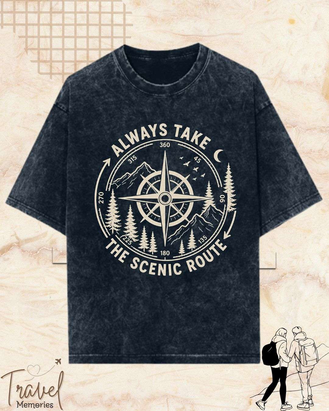 Scenic Route Vintage Adventure Cotton Tshirt Swiftsoul 
