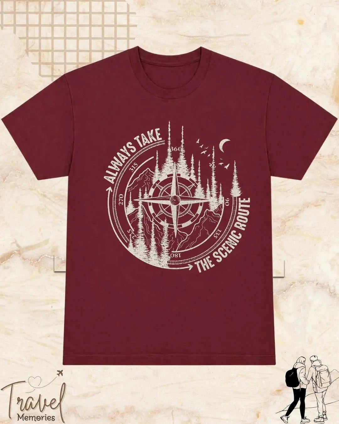 Scenic Route Vintage Adventure Cotton Tshirt Swiftsoul