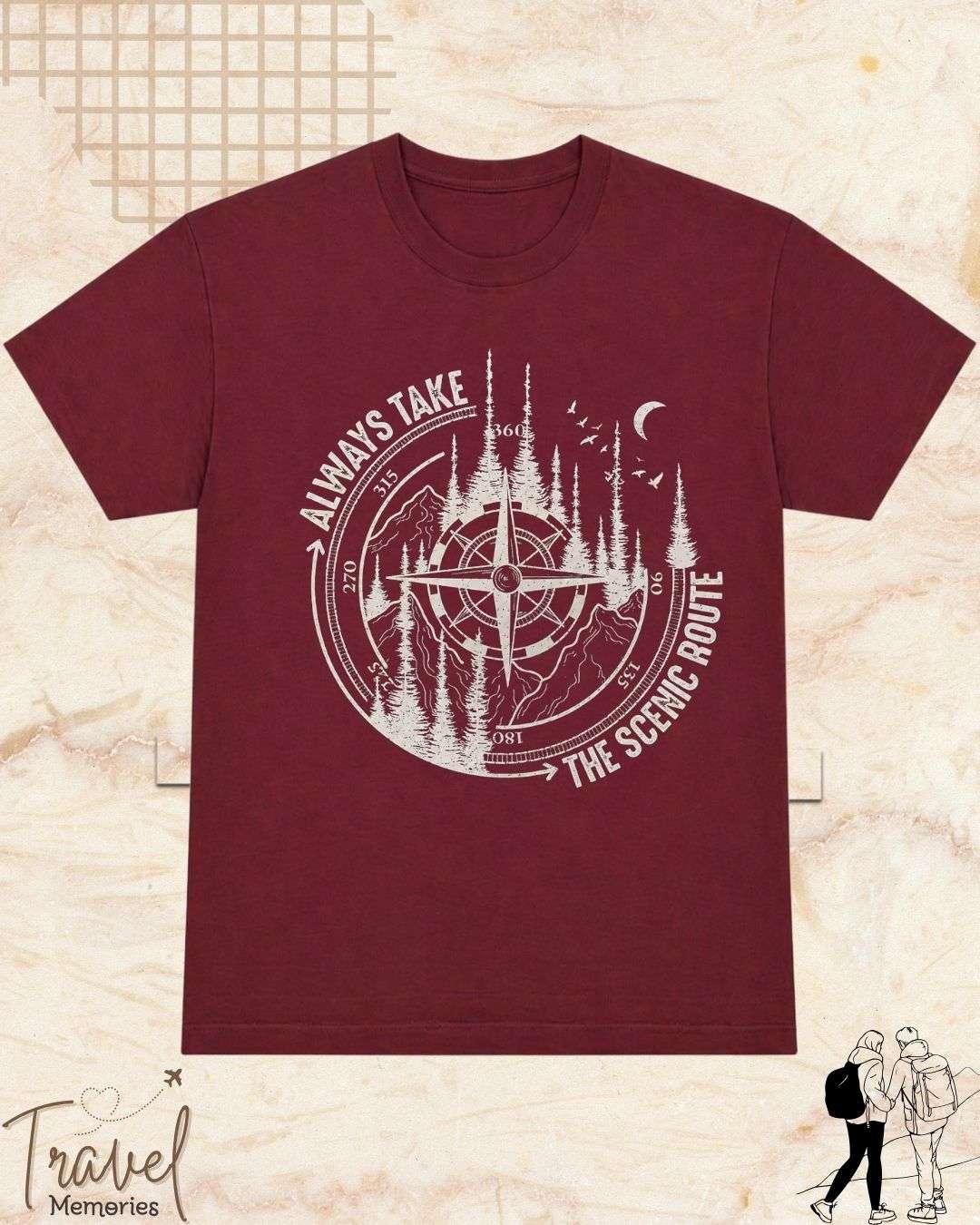 Scenic Route Vintage Adventure Cotton Tshirt Swiftsoul 
