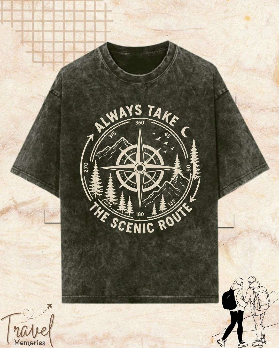 Scenic Route Vintage Adventure Cotton Tshirt Swiftsoul 