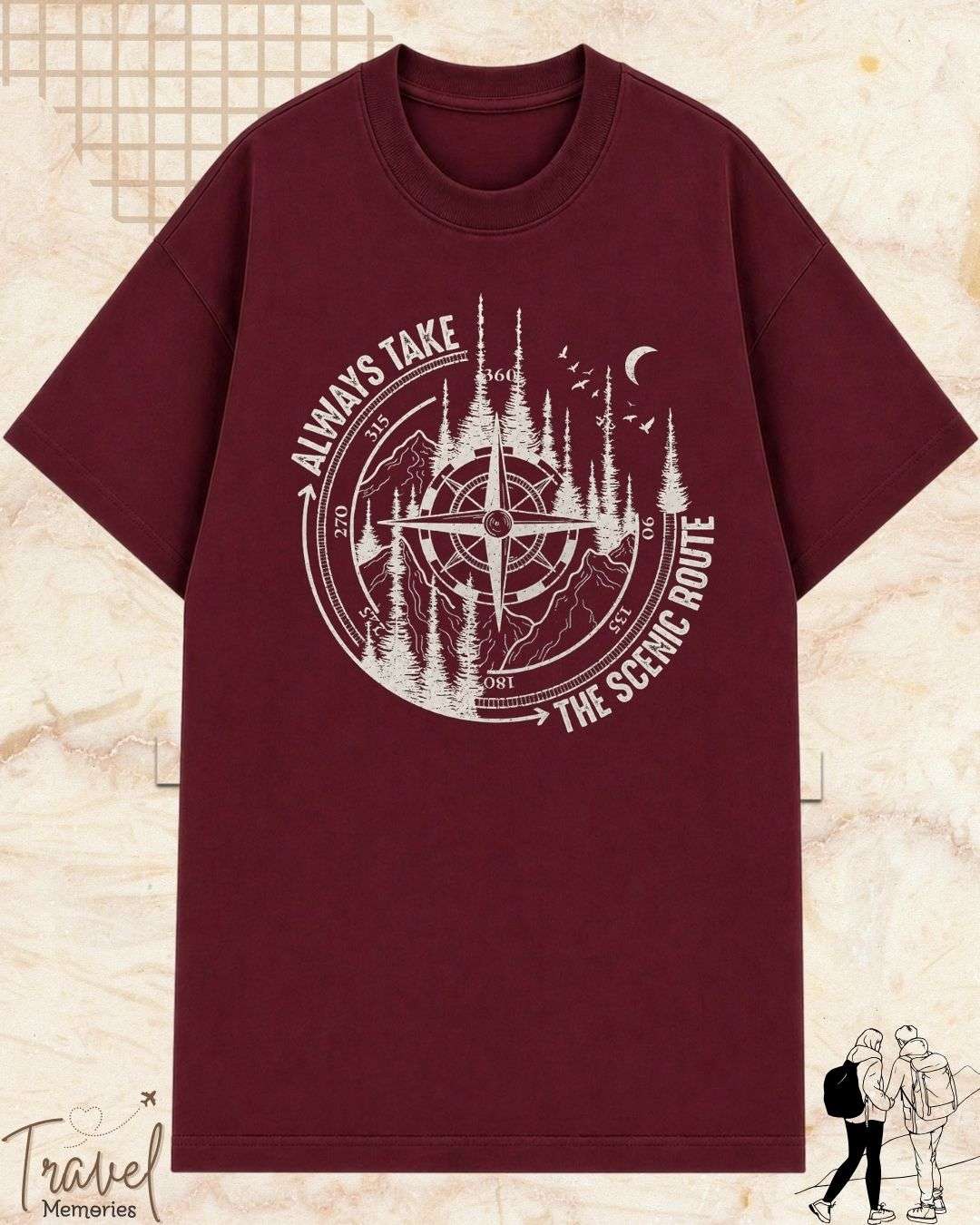 Scenic Route Vintage Adventure Cotton Tshirt Swiftsoul 