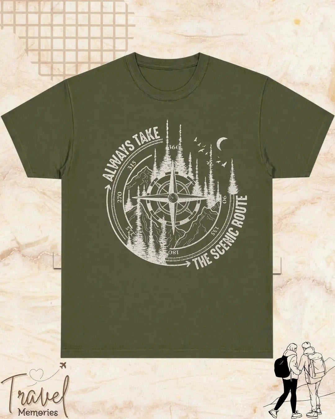 Scenic Route Vintage Adventure Cotton Tshirt Swiftsoul