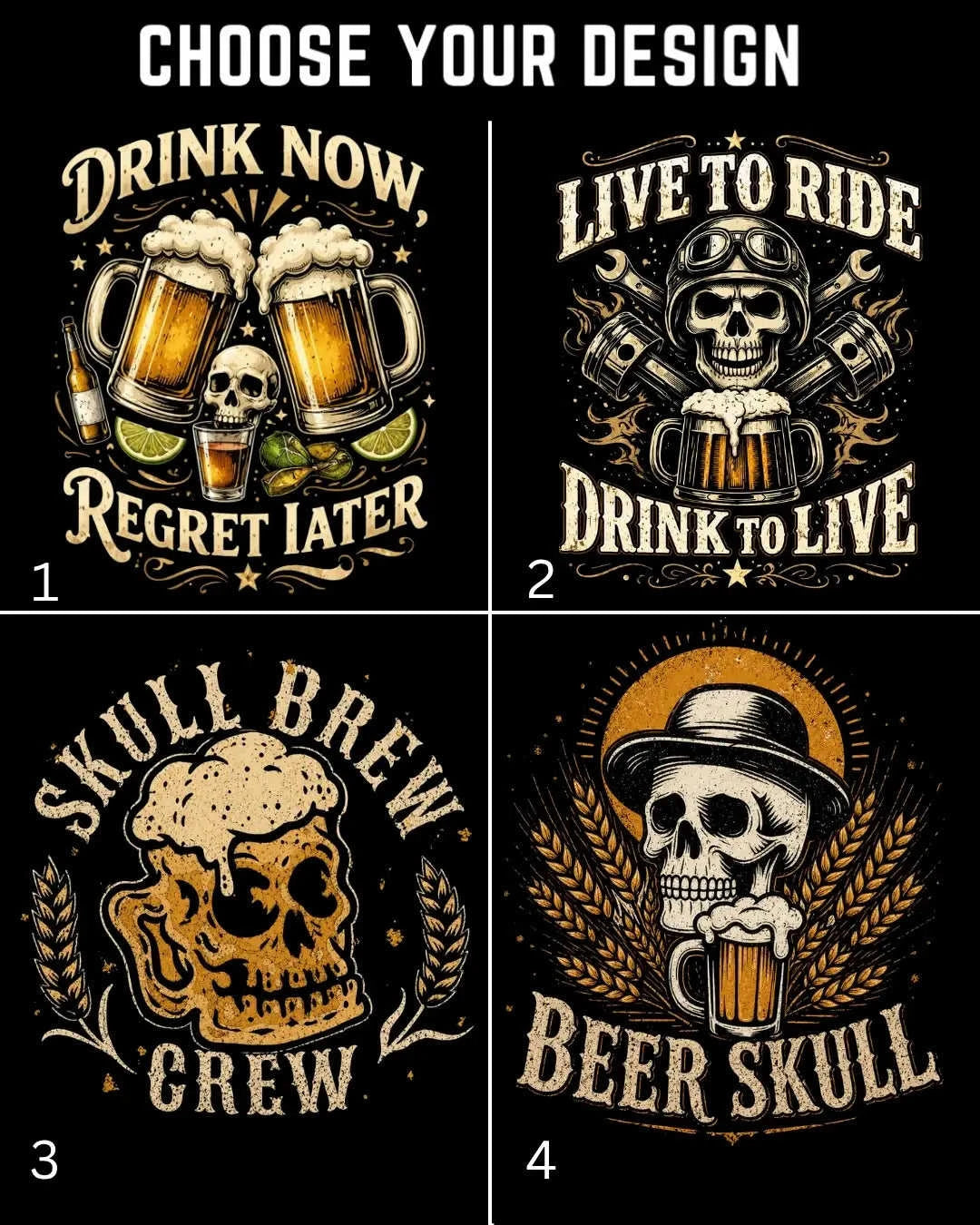 Skull Beer Party T-Shirt Swiftsoul