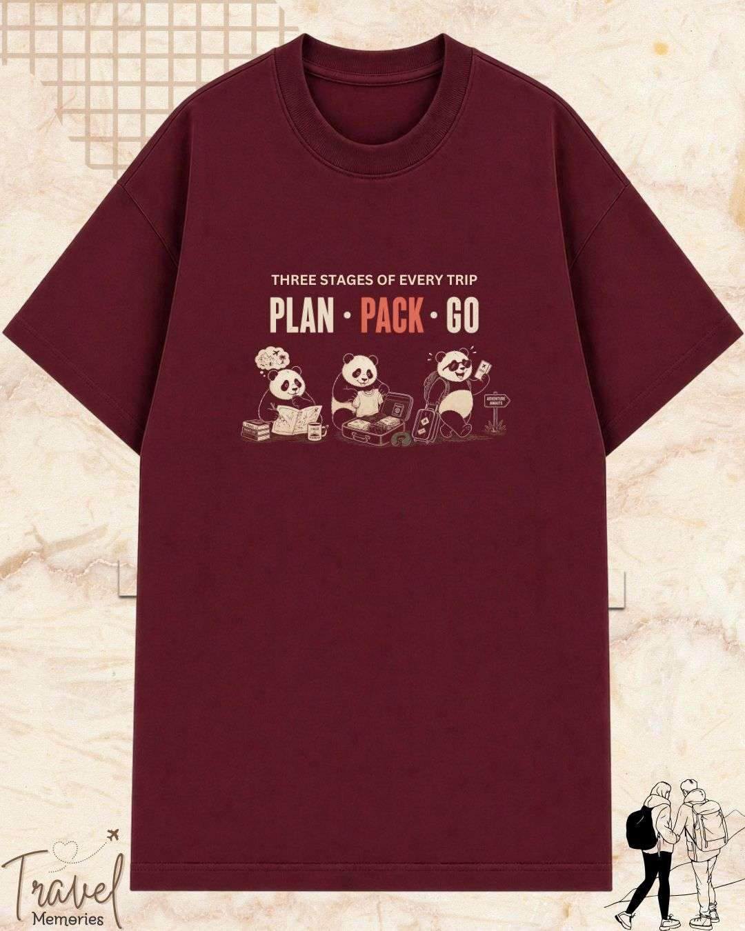 Three Stages of Every Trip Series 2 Travel Cotton Tshirt Billien LLC 