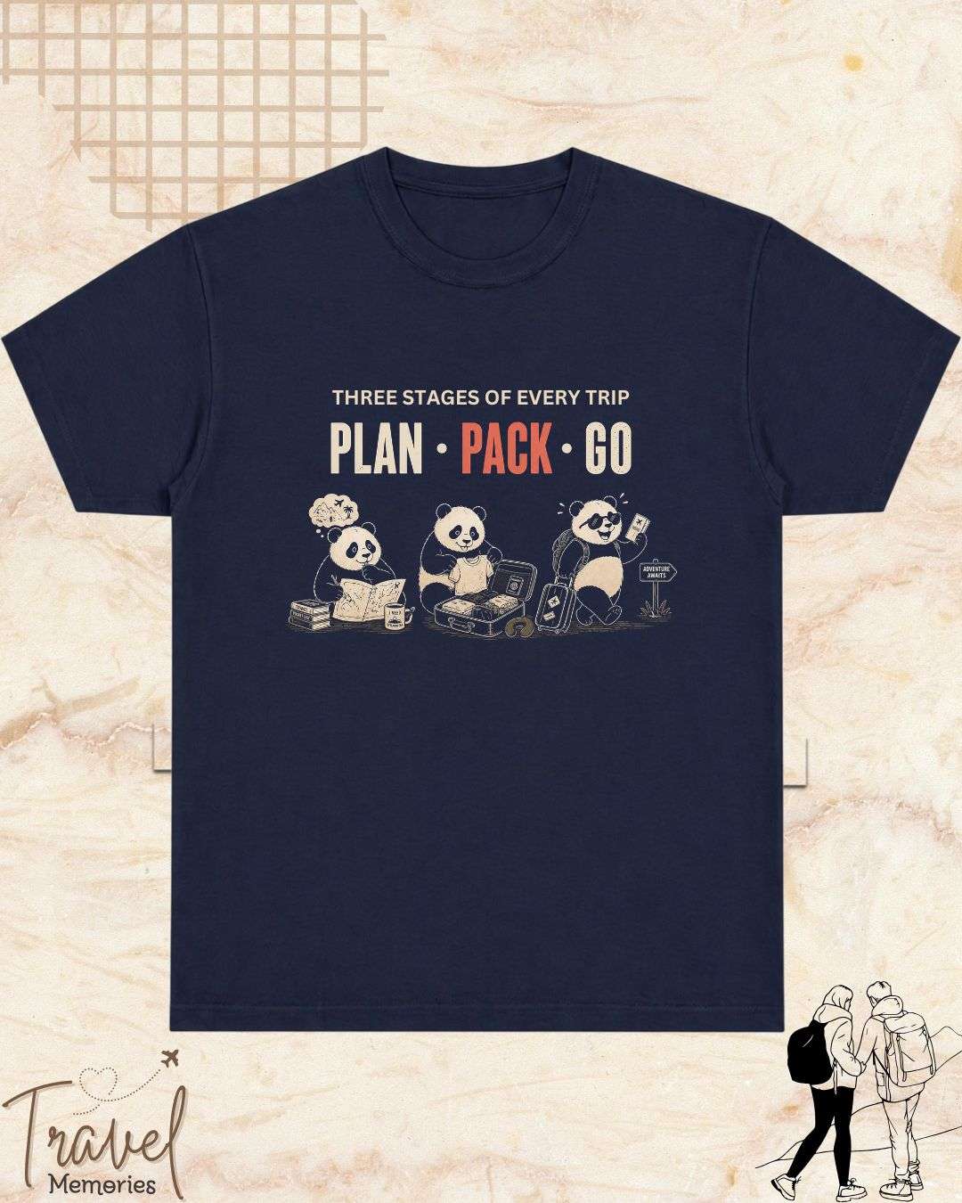 Three Stages of Every Trip Series 2 Travel Cotton Tshirt Billien LLC 