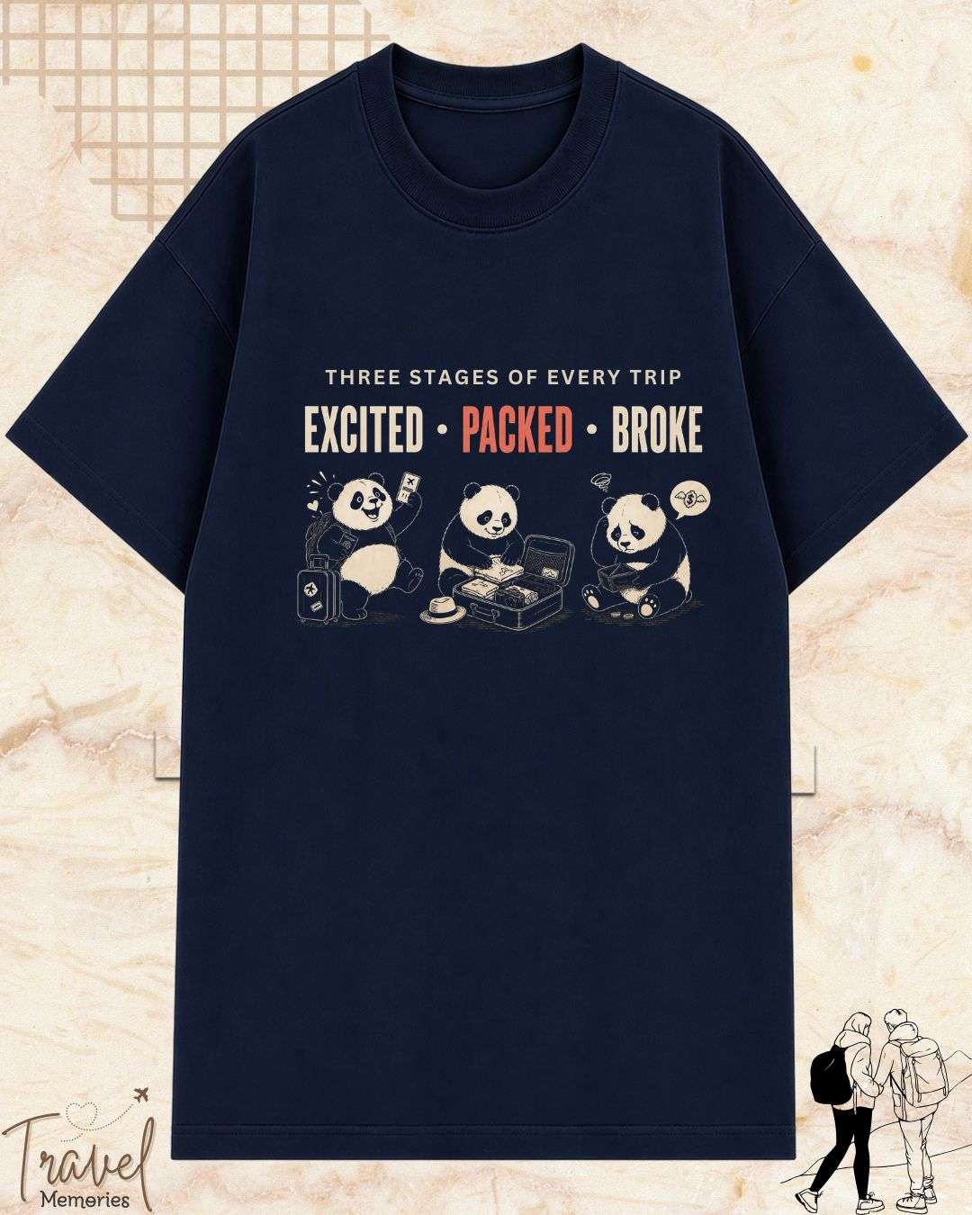Three Stages of Every Trip Series 2 Travel Cotton Tshirt Billien LLC 