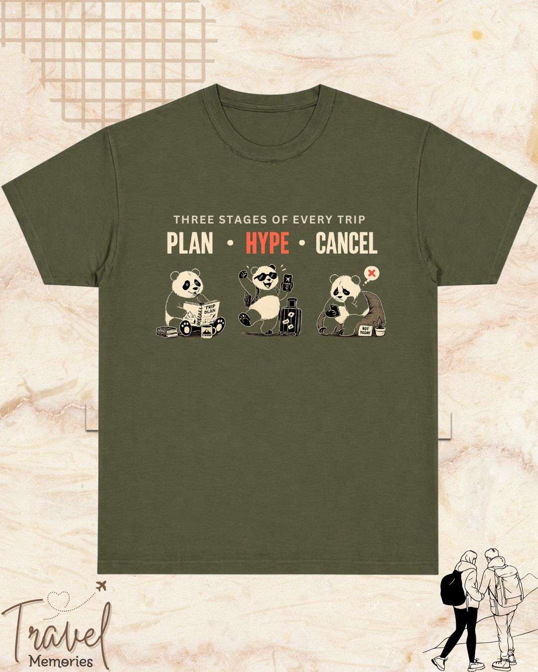 Three Stages of Every Trip Series 2 Travel Cotton Tshirt Swiftsoul 